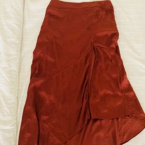 Free people sateen midi asymmetrical slit